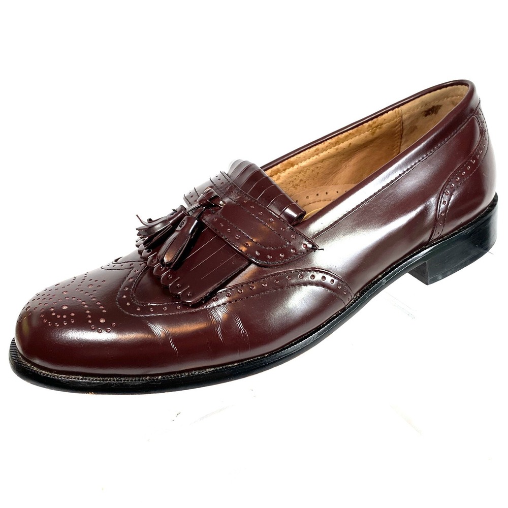 Bostonian Classics Loafers Mens Size 10M Burgundy Evanston Wingtip First Flex